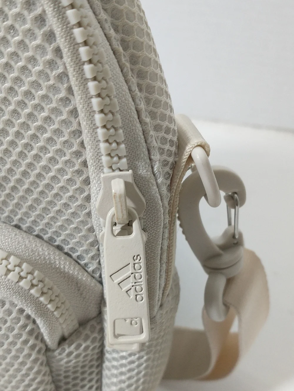 Adidas Air Mesh Mini Backpack, Mesh, Adjustable, Convertible, Crossbody, Beige